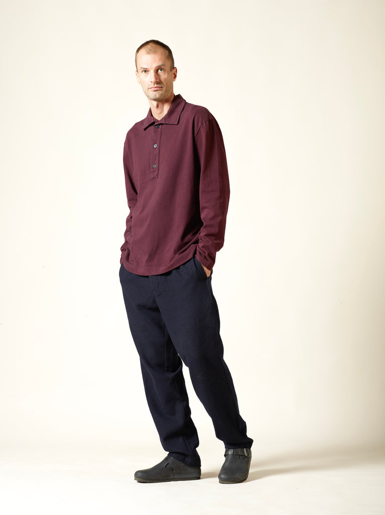 oversized long sleeve polo