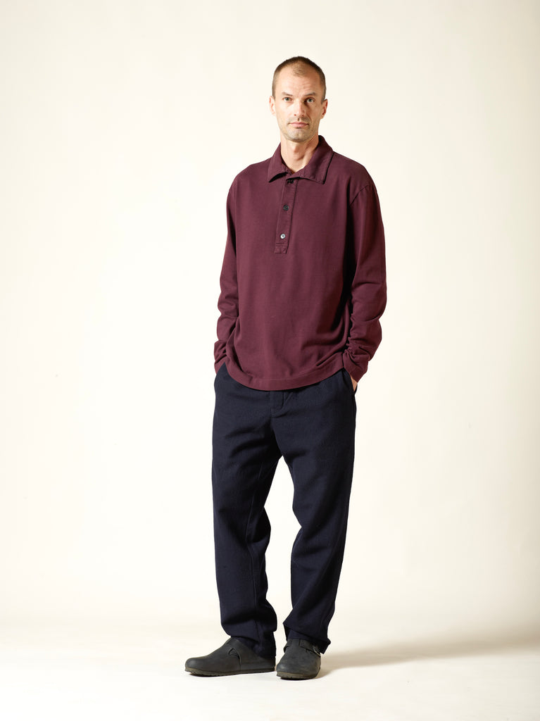 oversized long sleeve polo