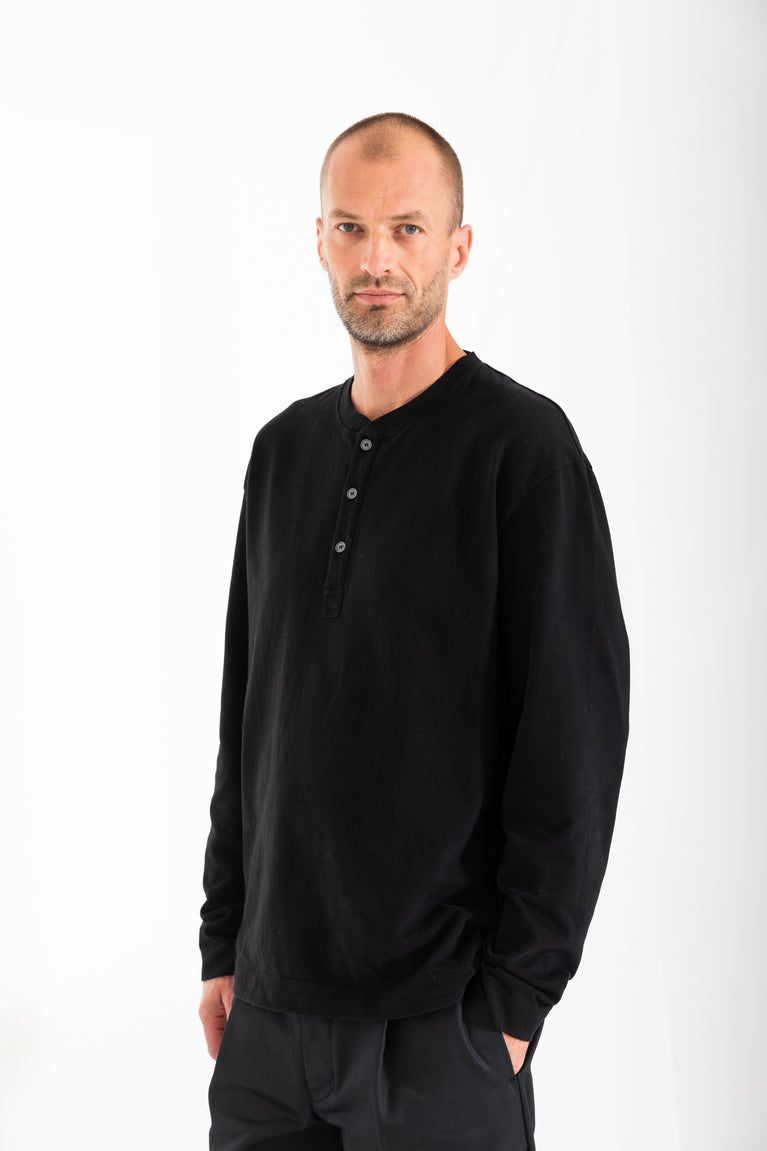 oversized long sleeve henley