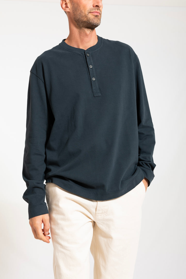 oversized long sleeve henley