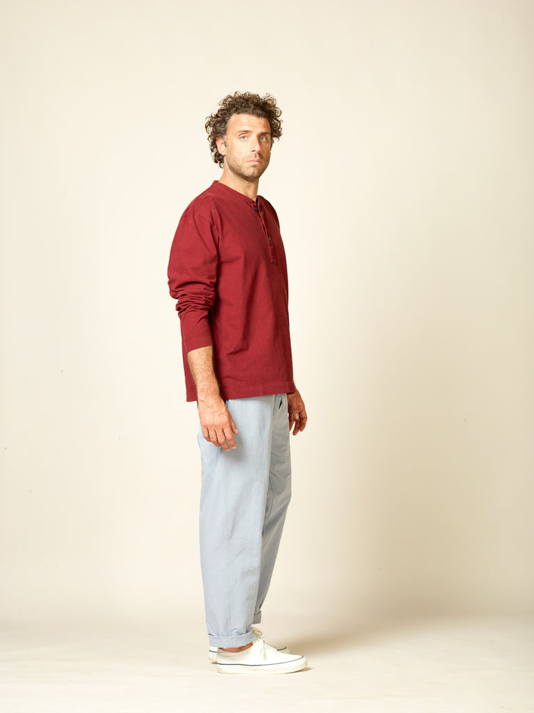 oversized long sleeve henley