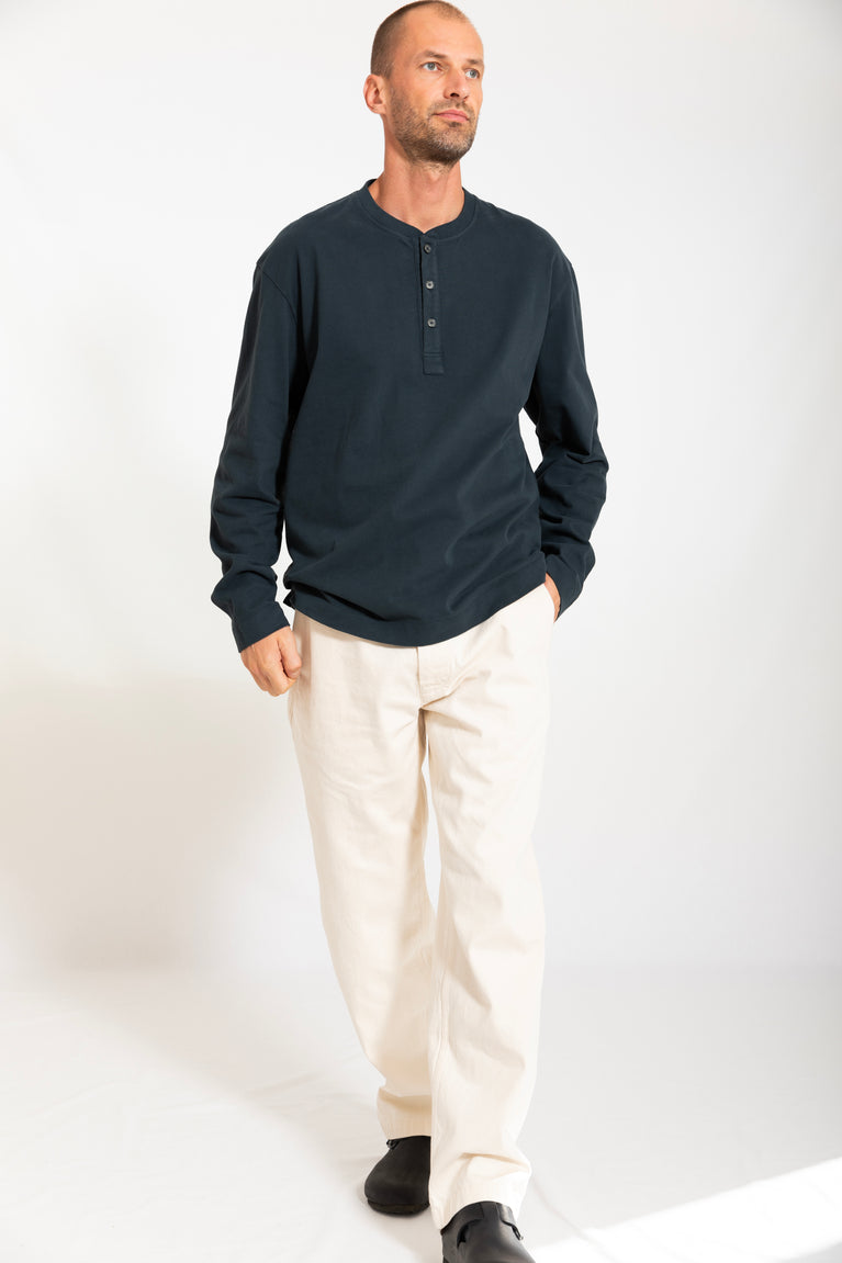 oversized long sleeve henley