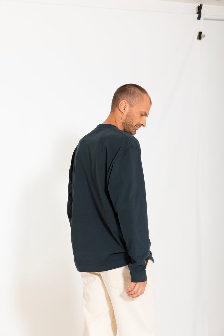 oversized long sleeve henley